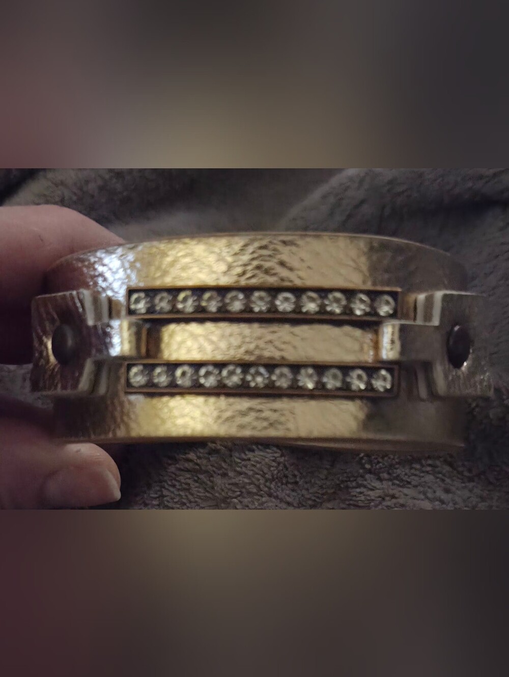 Brushed Gold Snap Cuff Bracelet